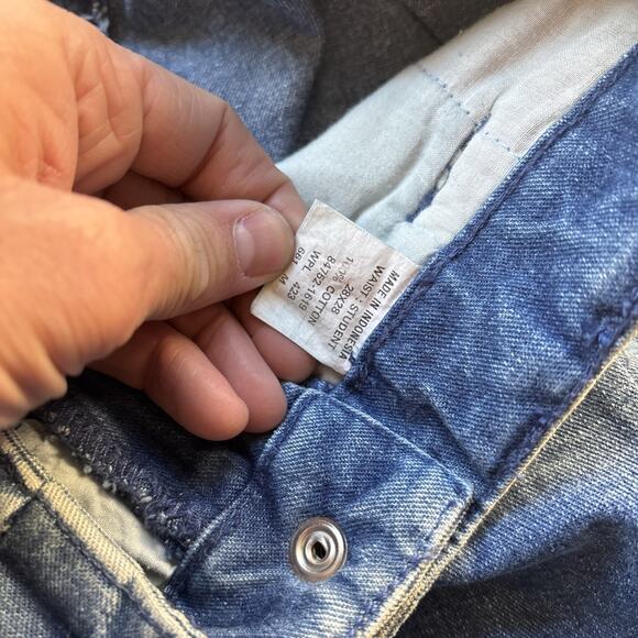 Deadstock 90s Dockers Jeans Mens 28x28 Pleated Denim Levis Cargo Tapered Vintage - Picture 7 of 12